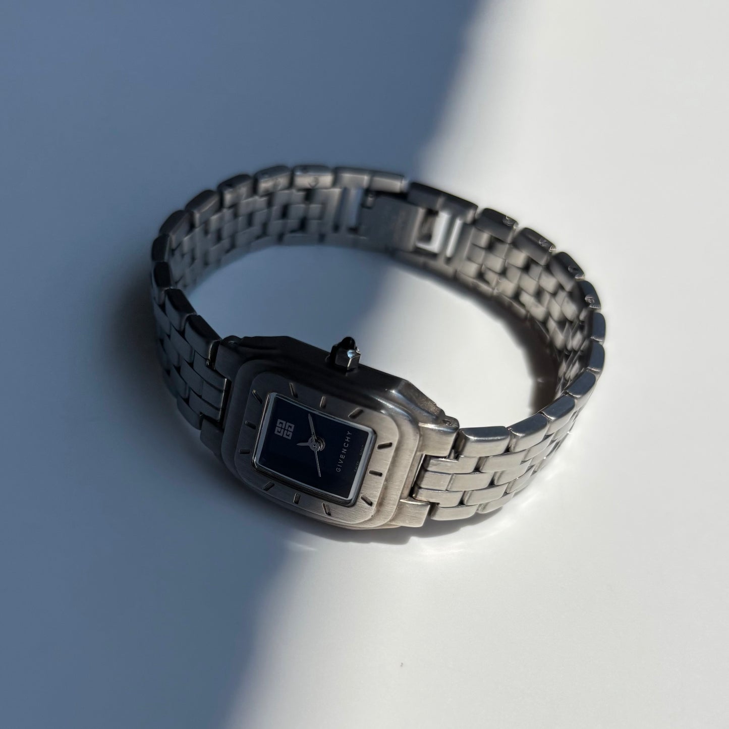 Givenchy 1990s Black Dial Silver Watch