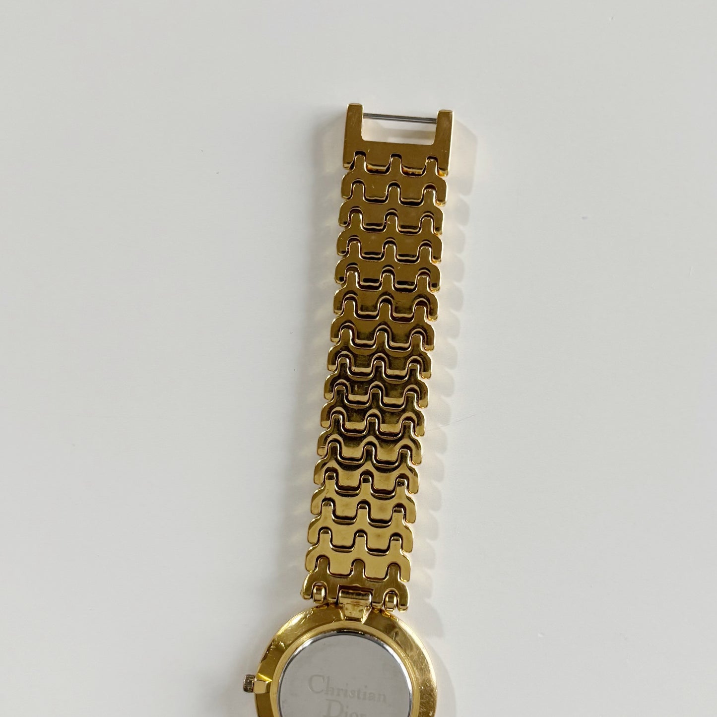 Dior 1990s Seashell Dial Round Dial Gold Plated Watch (Large)