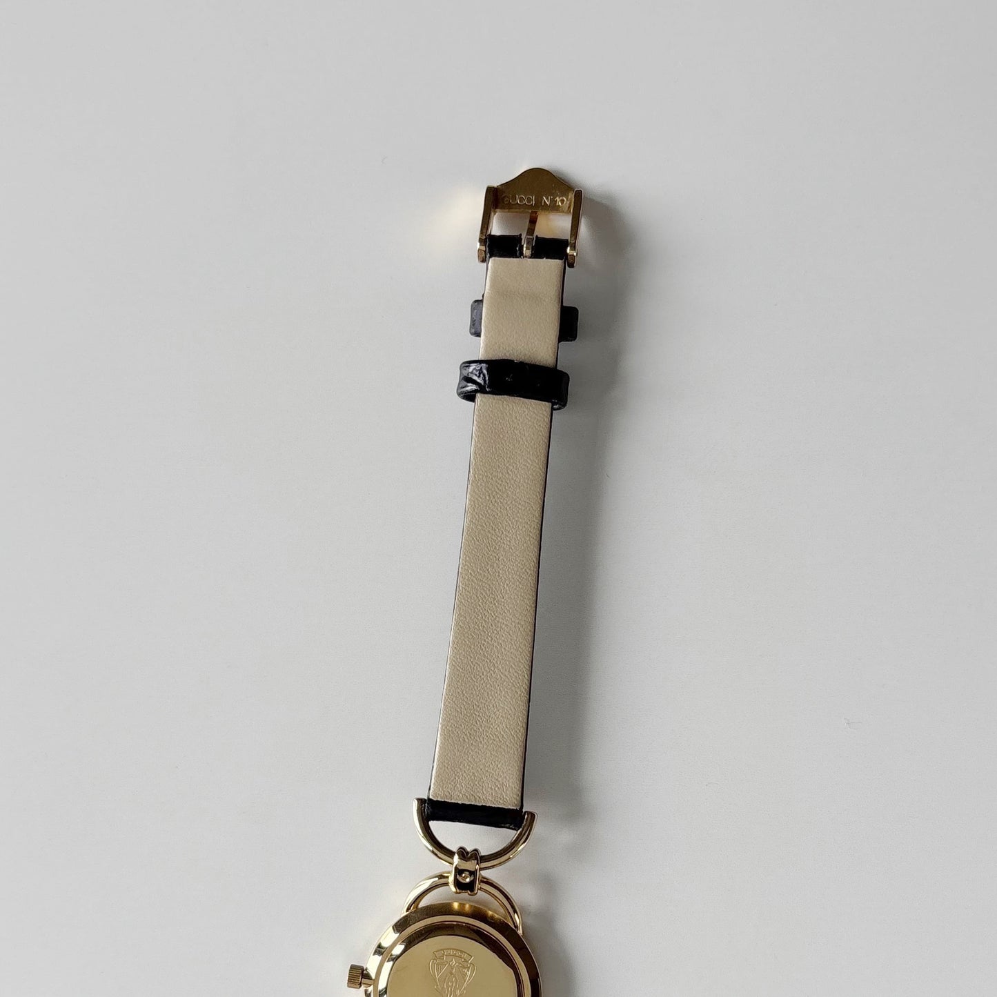 Gucci 1980s Round Dial Horsebit Gold Plated Watch