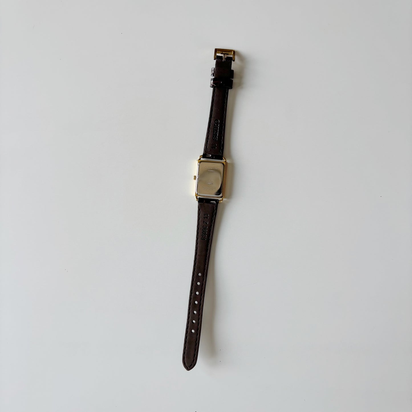 Dior 1990s CD Logo Tank Gold Plated Watch