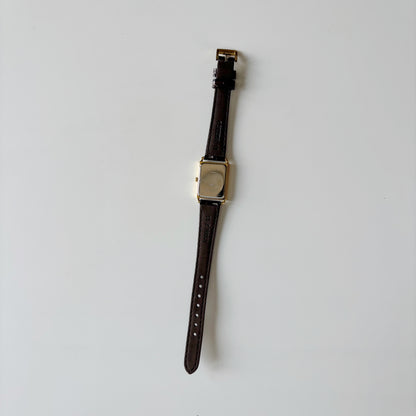 Dior 1990s CD Logo Tank Gold Plated Watch