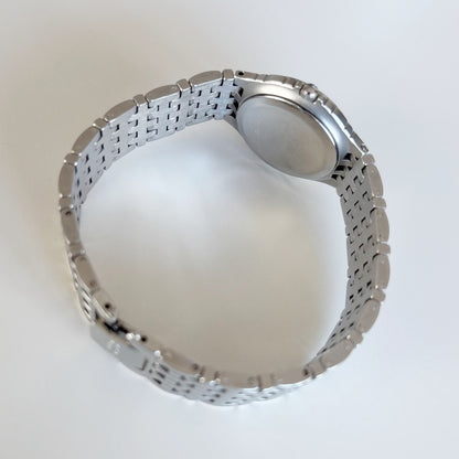 Dior 1990s Date Round Dial Silver Watch