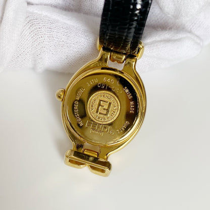 Fendi 1990s Interchangeable Belt Watch with 5 belts, case