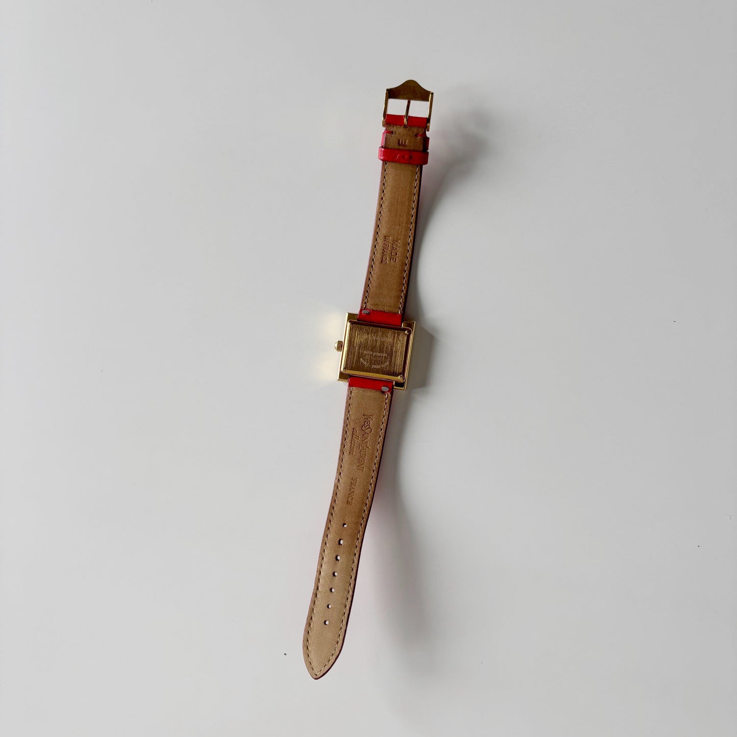 Yves Saint Laurent 1990s Square Dial Gold Plated Watch