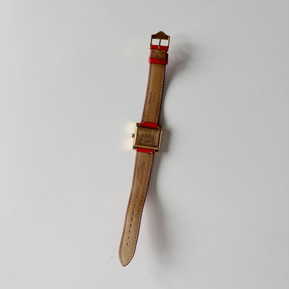 Yves Saint Laurent 1990s Square Dial Gold Plated Watch