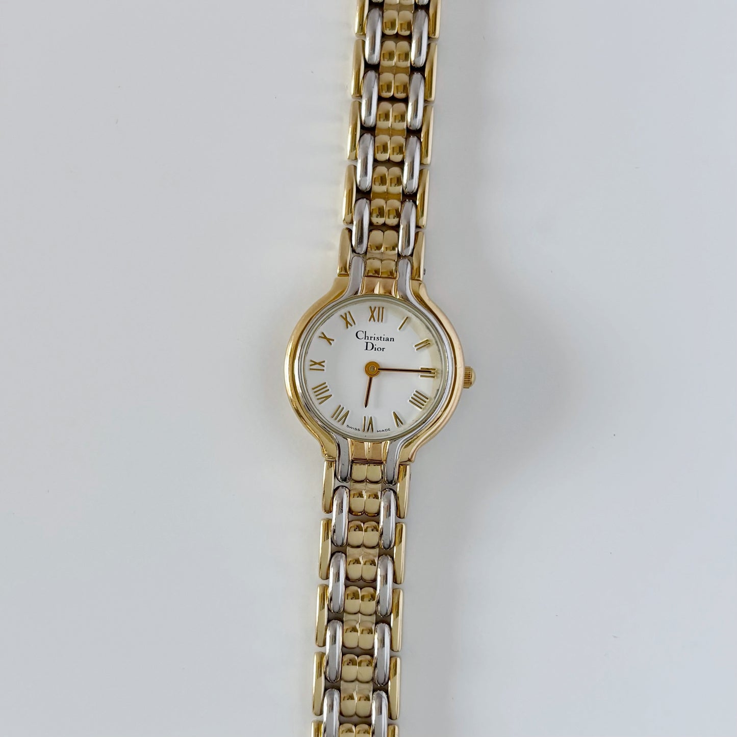 Dior 1990s Round Dial Two Tone Watch