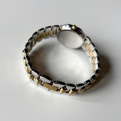 Dior 1990s Octagon Two Tone Gold Plated Watch