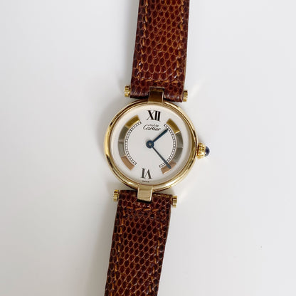 Cartier 1990s Must de Vendome three Gold Watch SM