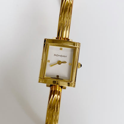 Yves Saint Laurent 1990s Gold Plated Bangle Watch