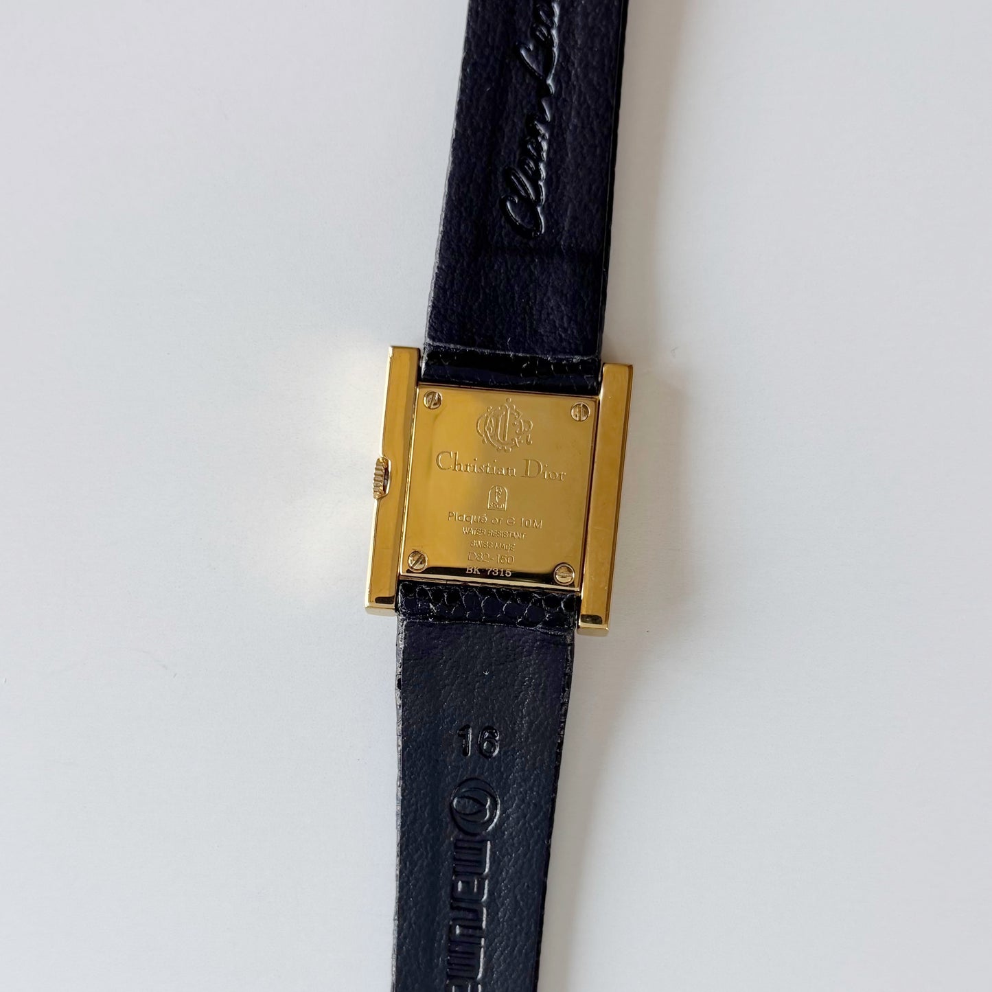 Dior 1990s Square Dial Gold Plated Watch