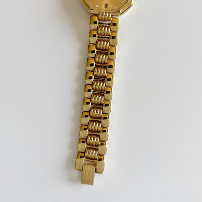 Dior 1990s Octagon Gold Plated Watch