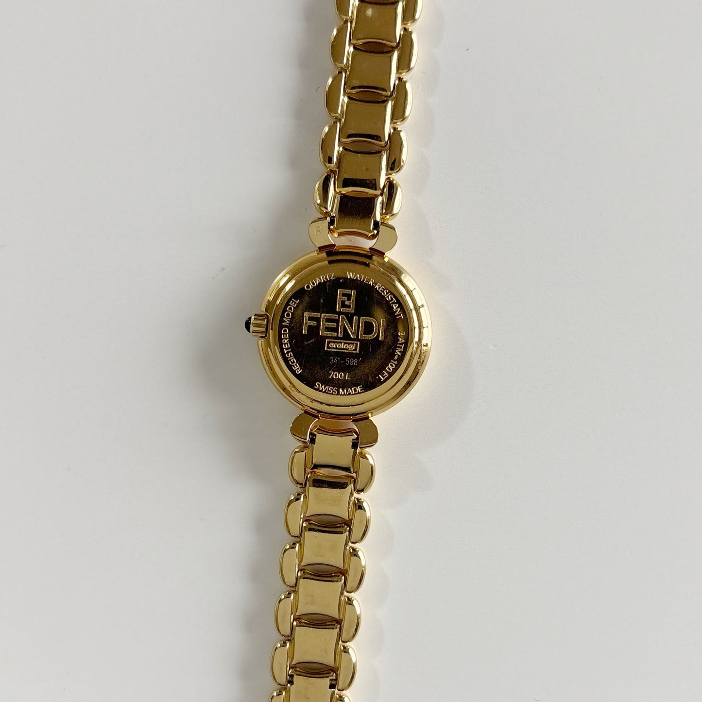 Fendi 1990s Seashell Dial Gold Plated Watch
