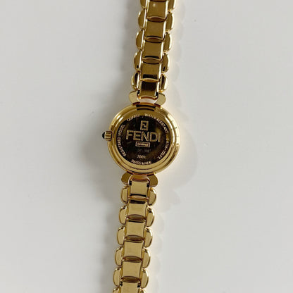 Fendi 1990s Seashell Dial Gold Plated Watch