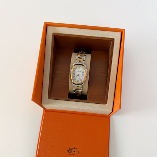 Hermes 1990s Rallye Two Tone Gold Plated Watch