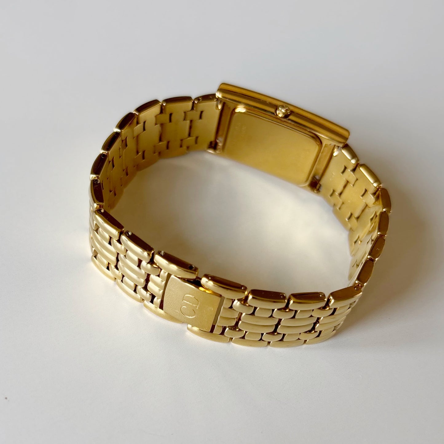 Dior 1990s Sub second Tank Gold Plated Watch