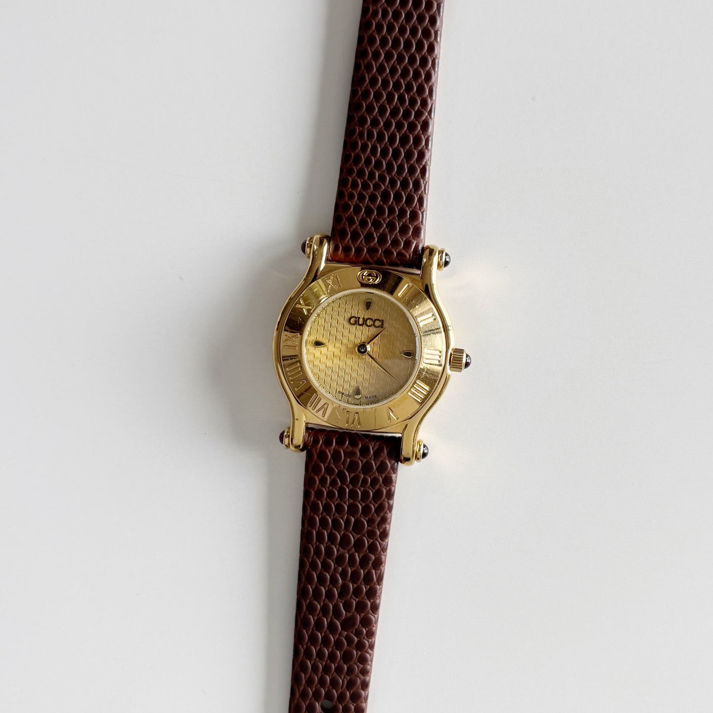 Gucci 1990s Gold Dial Gold Plated Watch