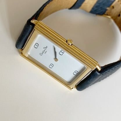Dior 1990s CD Logo Tank Watch (Large)