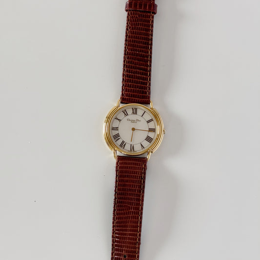 Dior 1990s Seashell Round Dial Gold Plated Watch (Large) (5/31)