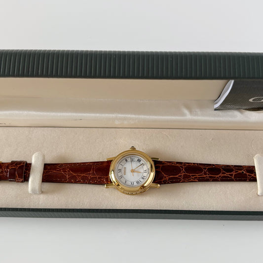 Gucci 1990s Date Round Dial Gold-Plated Watch