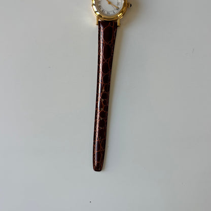 Gucci 1990s Date Round Dial Gold-Plated Watch