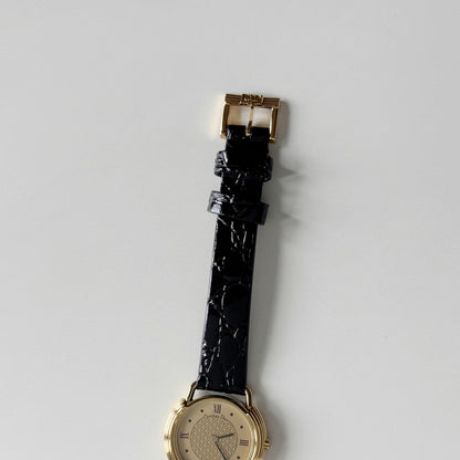 Dior 1990s Round Dial Gold Plated Watch