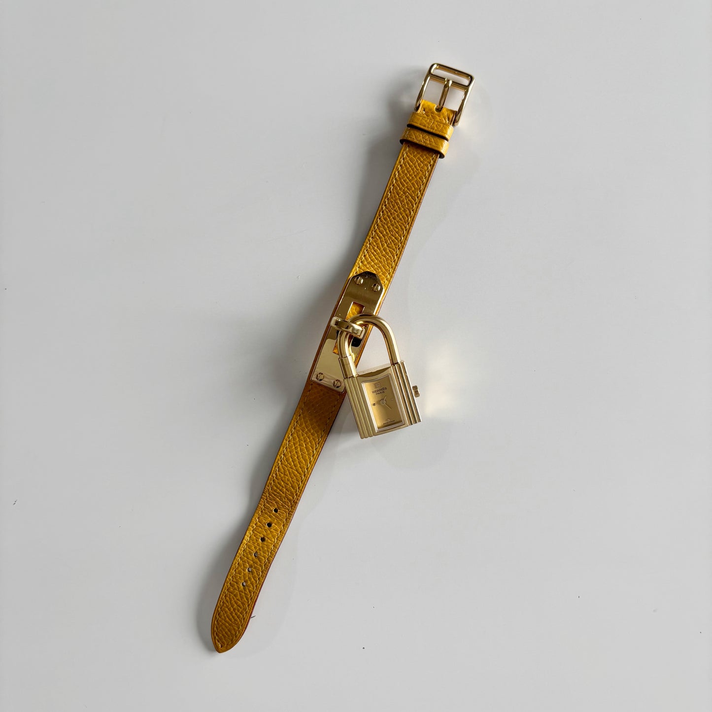 Hermes 1990s Kelly Gold Plated Watch