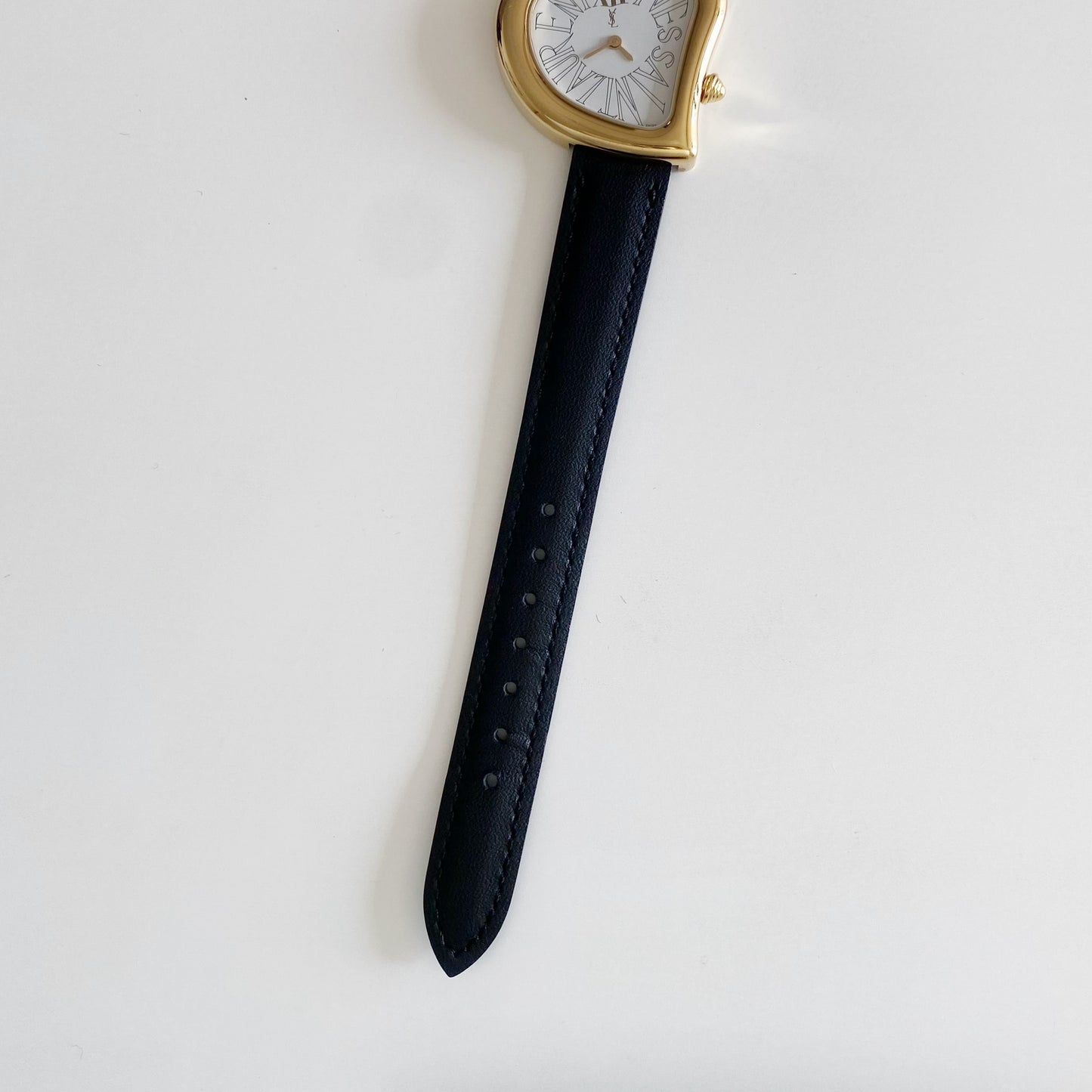 Yves Saint Laurent 1990s Heart Shaped Dial Gold Plated Watch