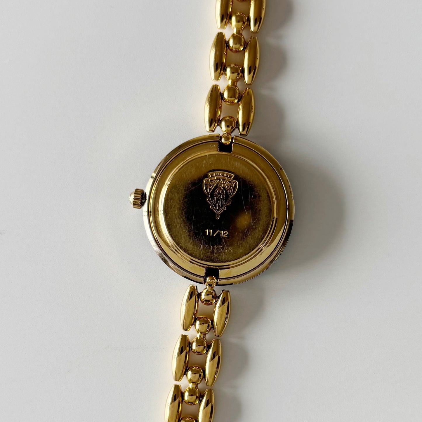 Gucci 1990s Interchangeable Bezel Gold Plated Watch with 6 bezels. case (160mm)