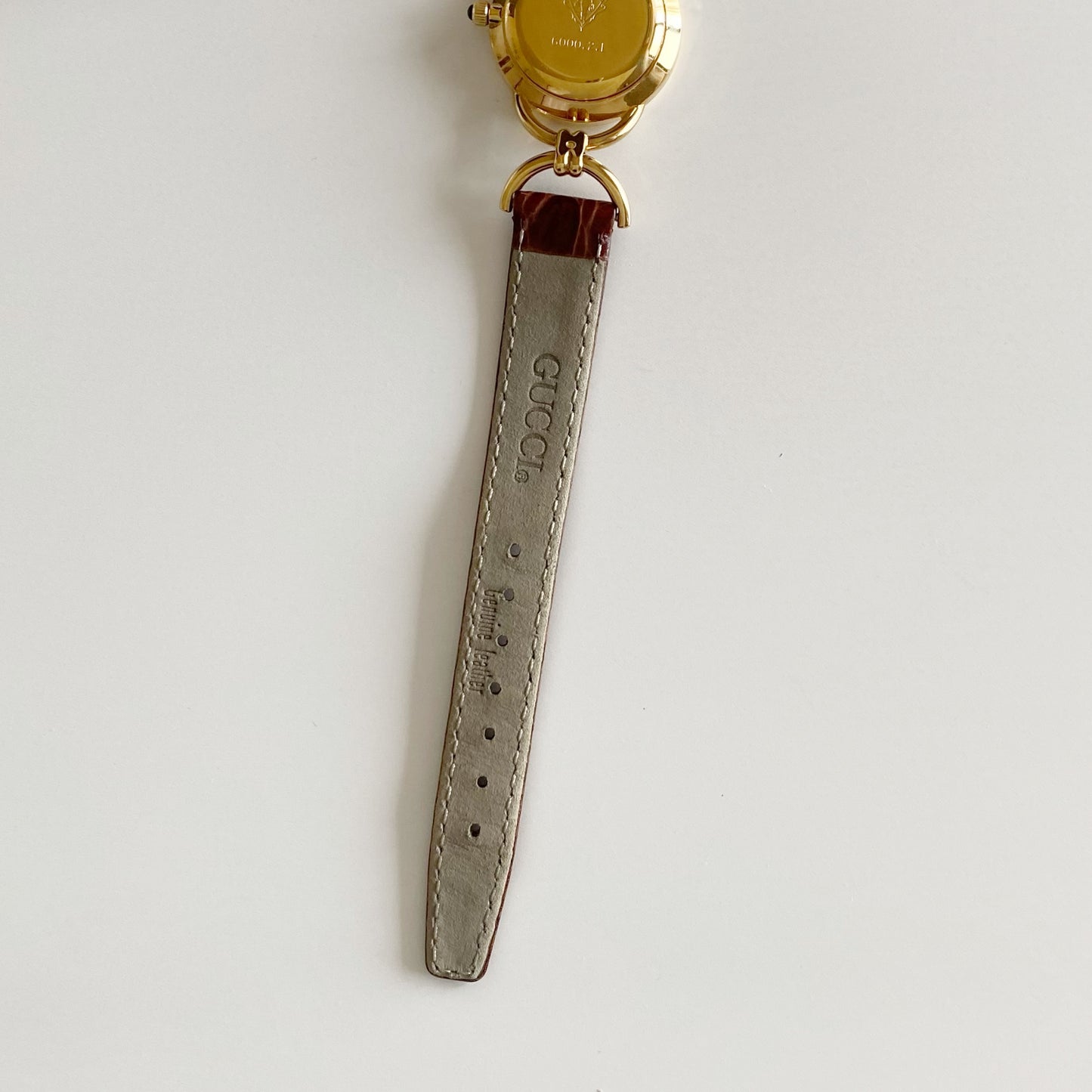 Gucci 1990s Gold Plated Round Dial Horsebit Watch