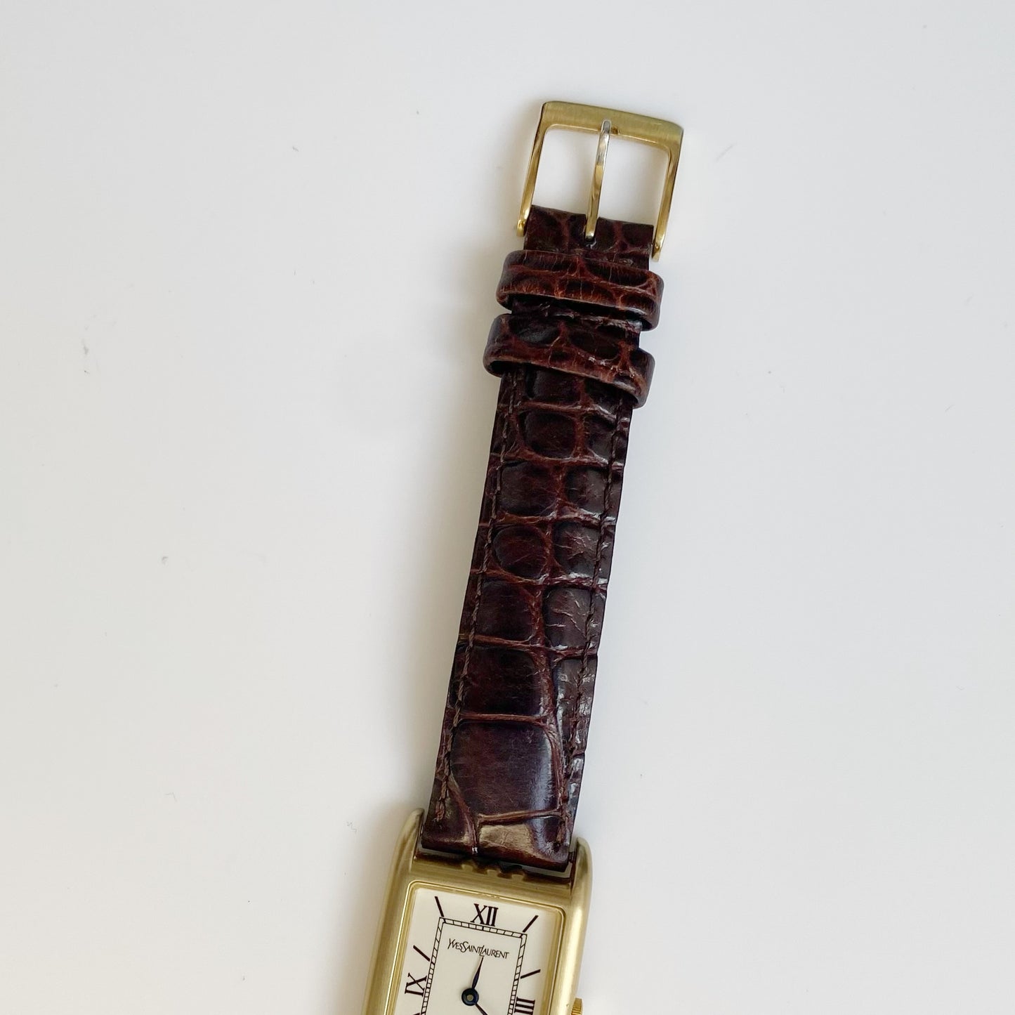 Yves Saint Laurent 1980s Tank Leather Watch