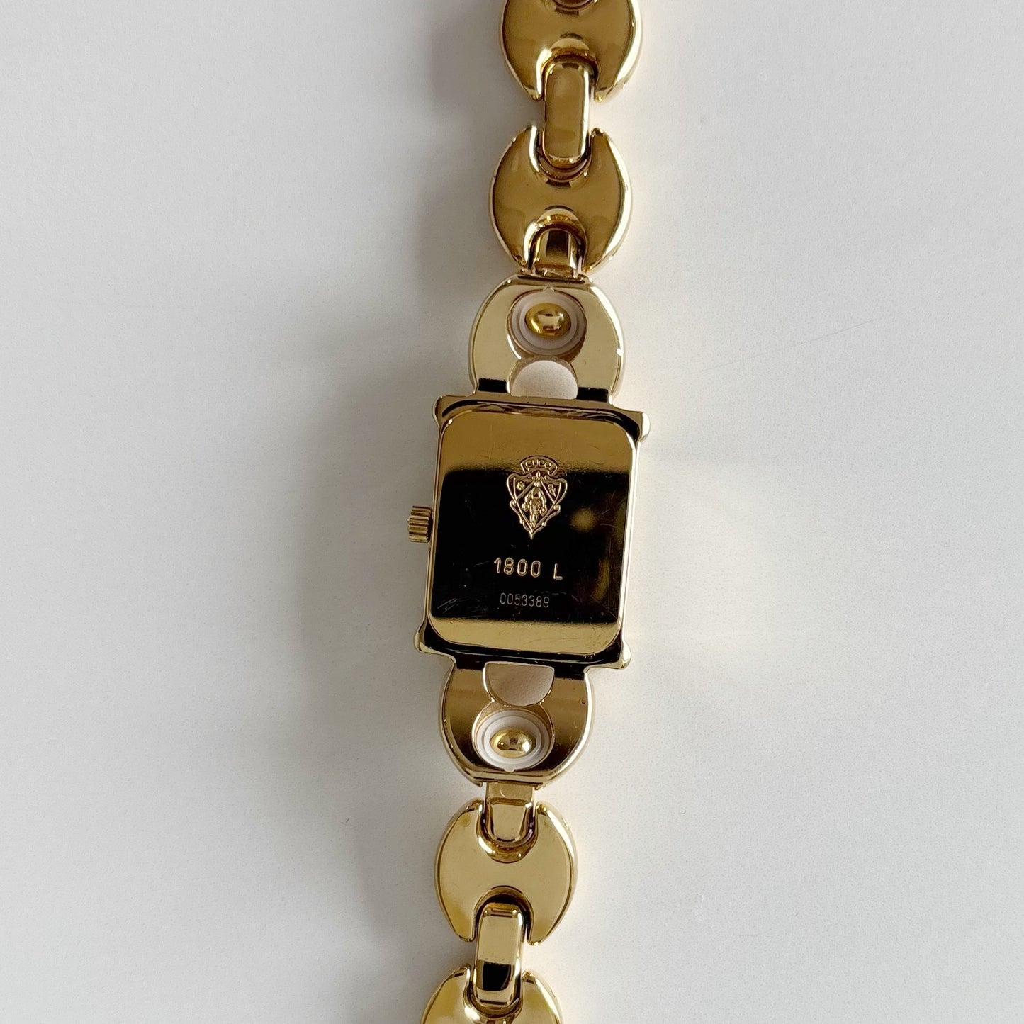 Gucci 1990s Interchangeable Strap Gold Plated Watch with 3 straps, case