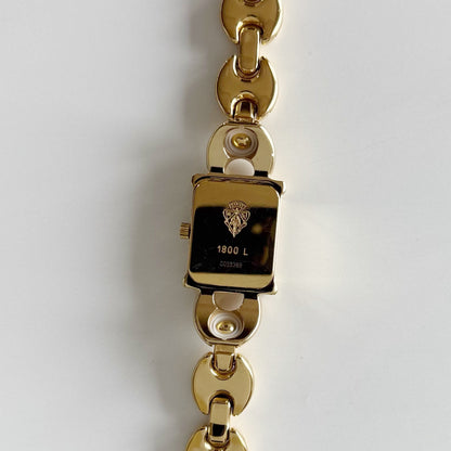 Gucci 1990s Interchangeable Strap Gold Plated Watch with 3 straps, case