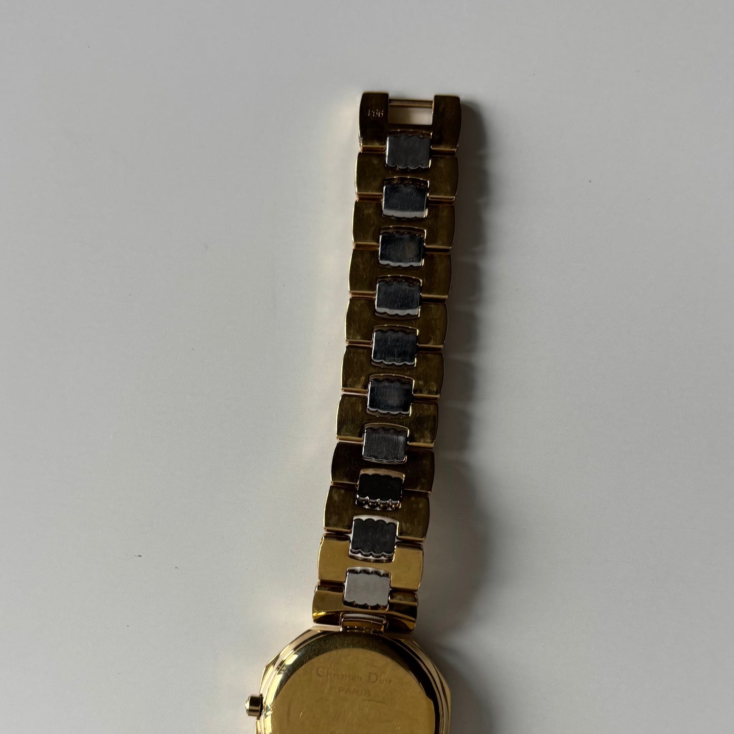 Dior 1990s Octagon Two Tone Gold Plated Watch