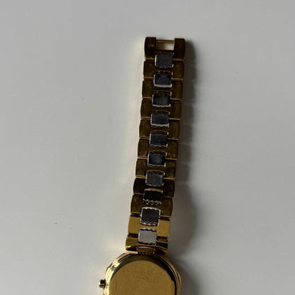 Dior 1990s Octagon Two Tone Gold Plated Watch