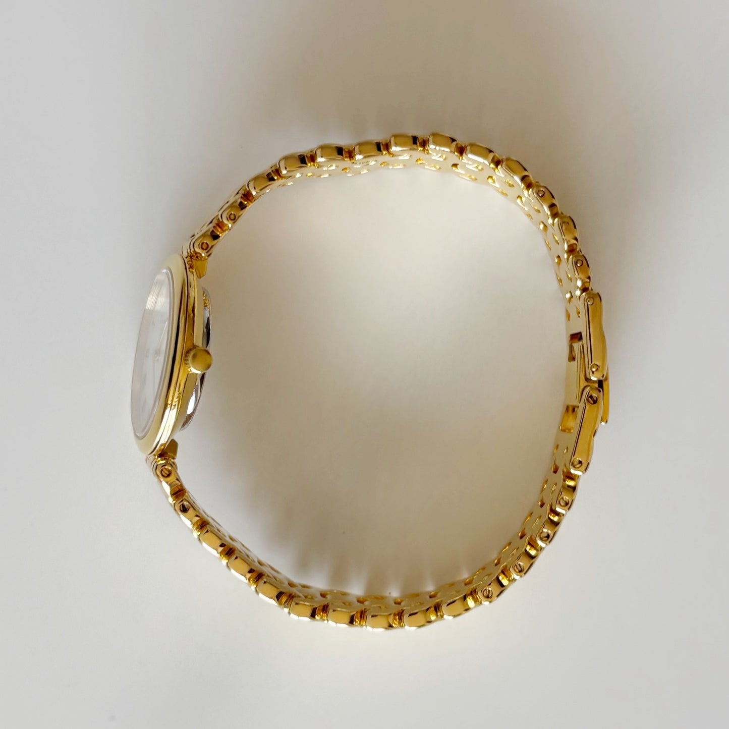 Dior 1990s Seashell Round Dial Gold Plated Watch