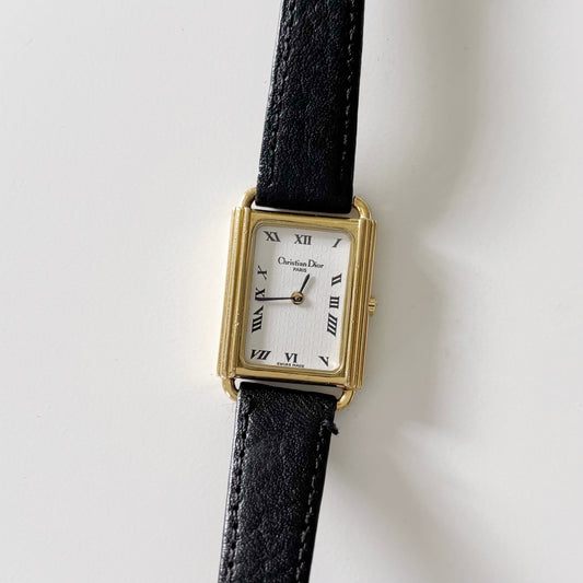 Dior 1990s CD Logo Dial Tank Watch