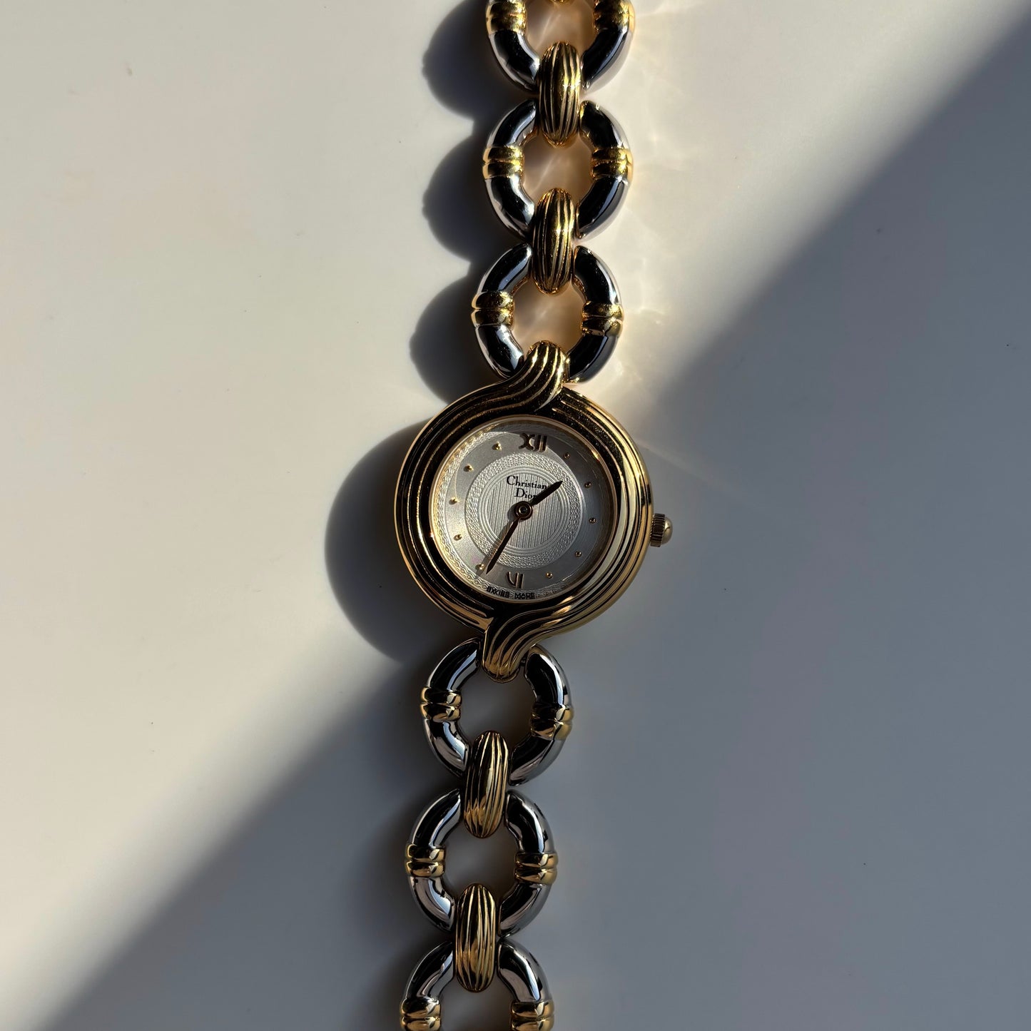 Dior 1990s Round Dial Two Tone Watch