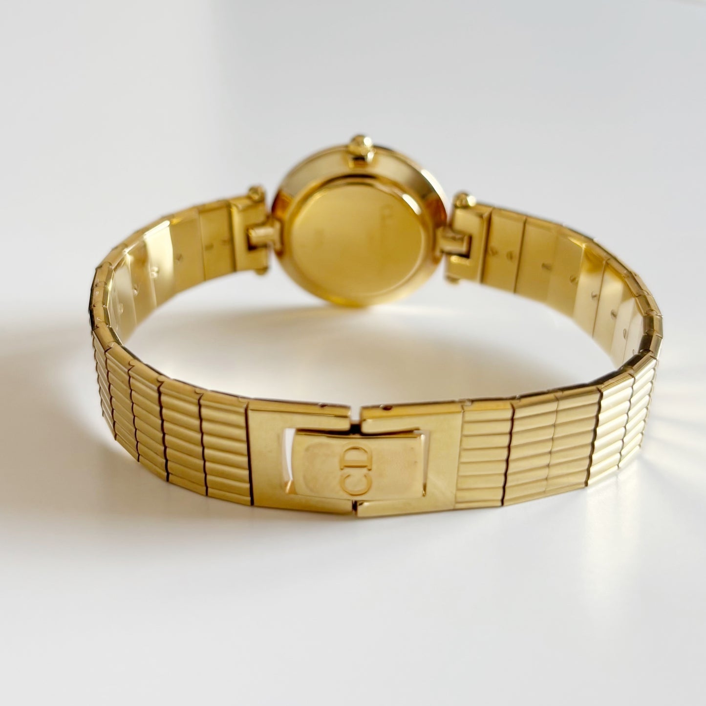 Dior 1990s Round Dial Gold Plated Watch