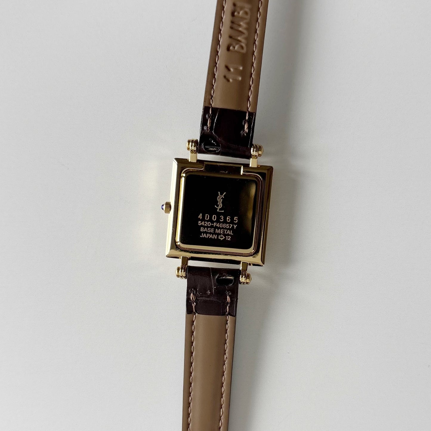 Yves Saint Laurent 1990s Square Dial Gold Plated Watch