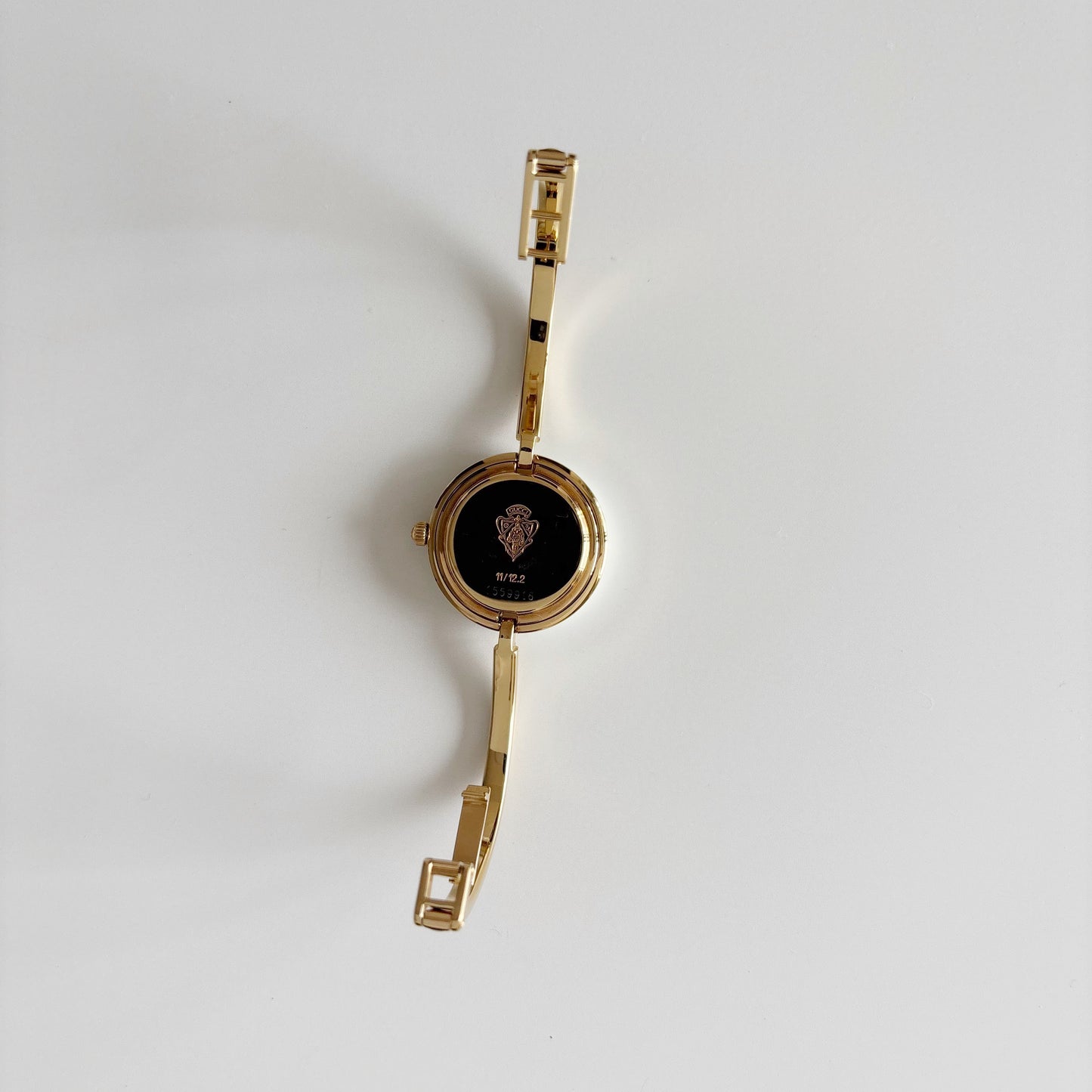 Gucci 1990s Interchangeable Bezel Gold Plated Watch with 12 bezels, case (Small)