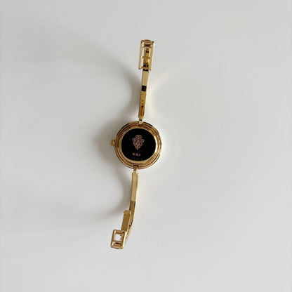 Gucci 1990s Interchangeable Bezel Gold Plated Watch with 12 bezels, case (Small)