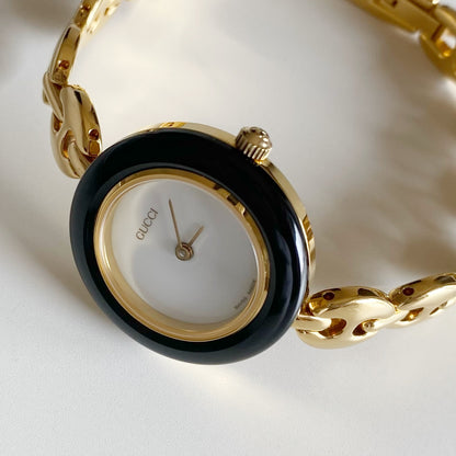 Gucci 1990s Interchangeable Bezel Gold plated Watch with 6 bezels, case (165mm)