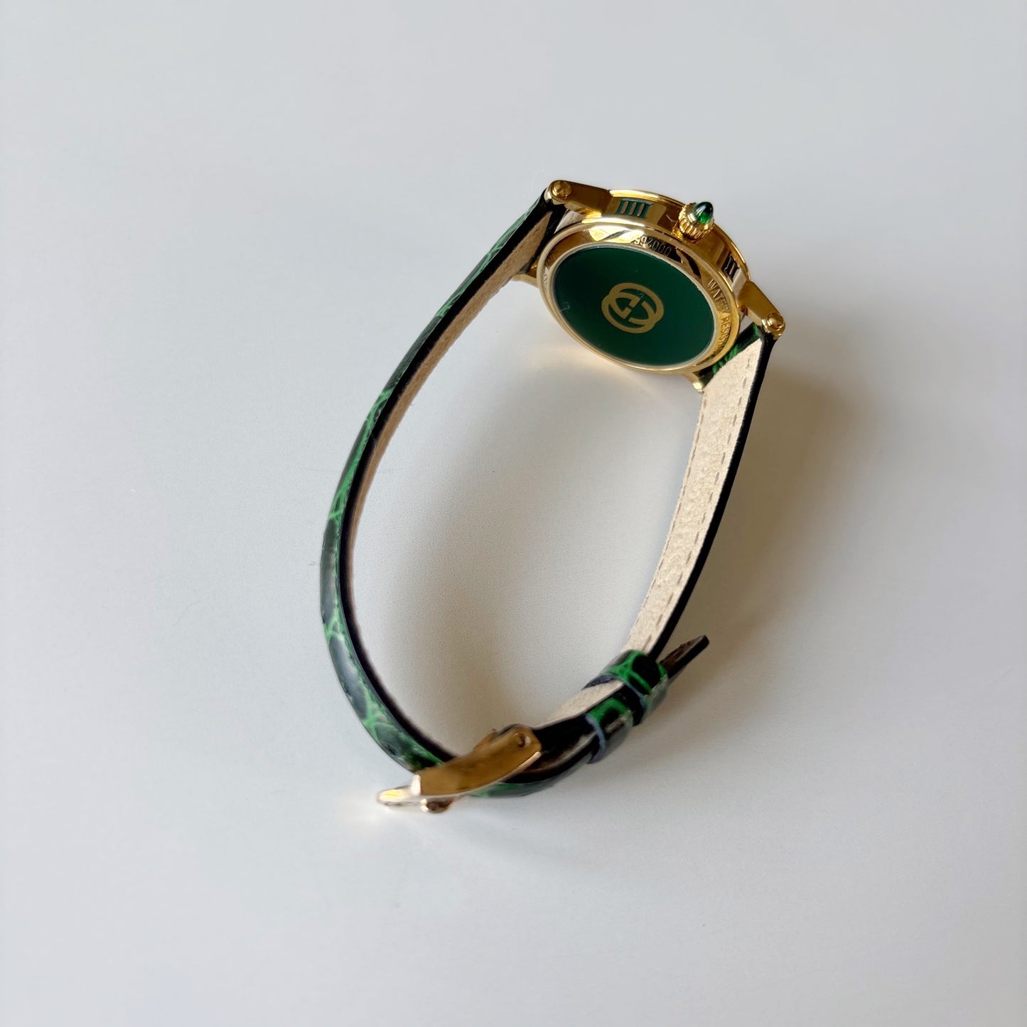 Gucci 1990s Date Round Dial Gold Plated Watch