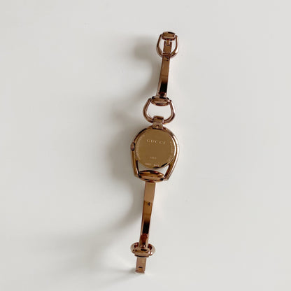 Gucci Early 2000s Seashell Dial Gold Plated Bangle Watch