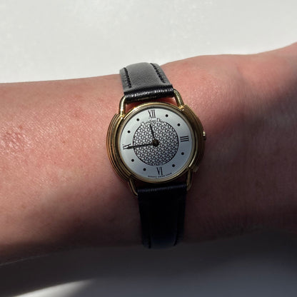 Dior 1990s DC Logo Round Dial Gold Plated Watch