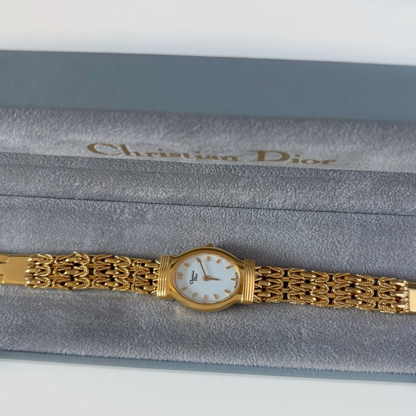 Dior 1990s Oval Dial Gold Plated Watch