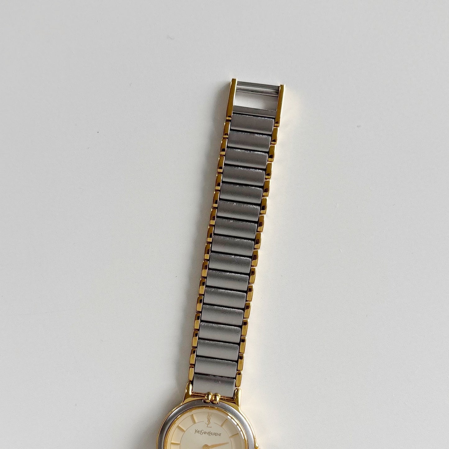 Yves Saint Laurent 1990s Round Dial Two Tone Watch