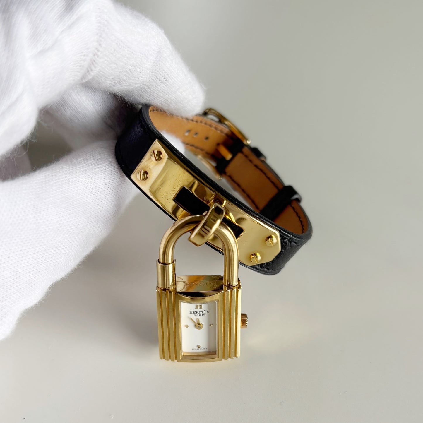 Hermes 1990s Kelly Gold Plated Watch