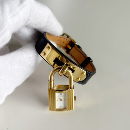 Hermes 1990s Kelly Gold Plated Watch