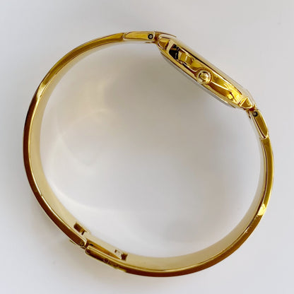 Givenchy 1990s Navy Dial Gold Plated Bangle Watch